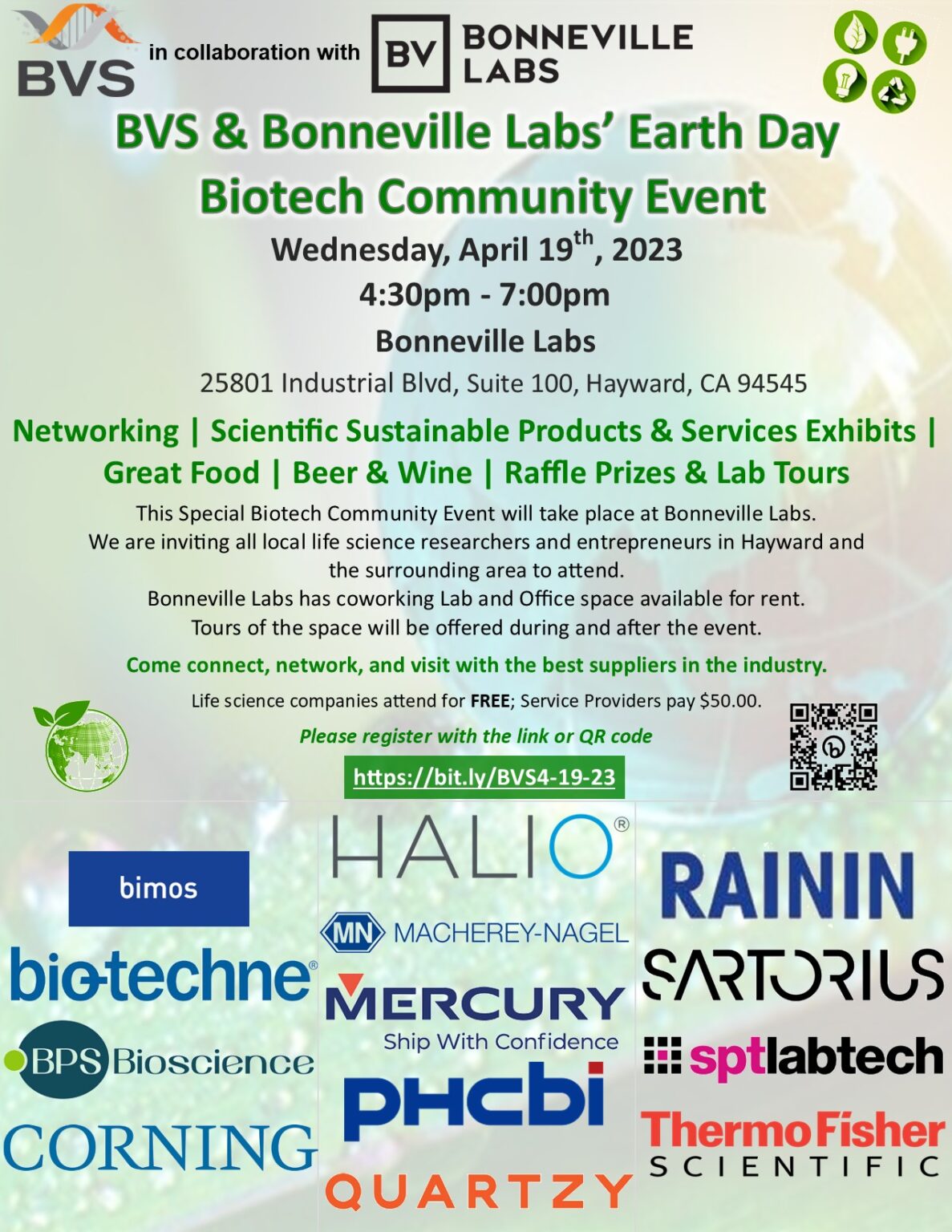 BVS & Bonneville Labs’ Earth Day Event in Hayward - The BioCalendar