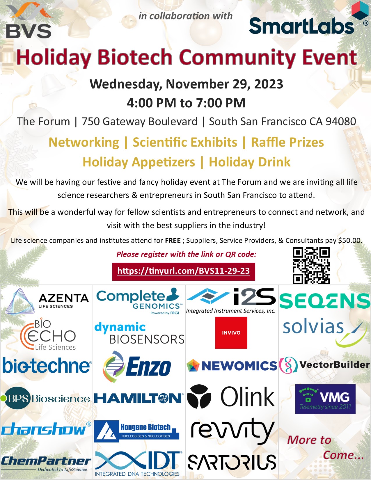BVS and SmartLabs Holiday Biotech Community Event in South San ...