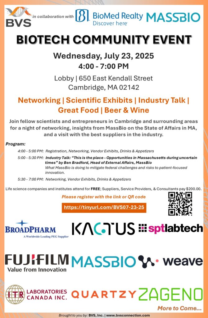 BVS and BioMed Realty in Partnership with MassBio Biotech Community ...